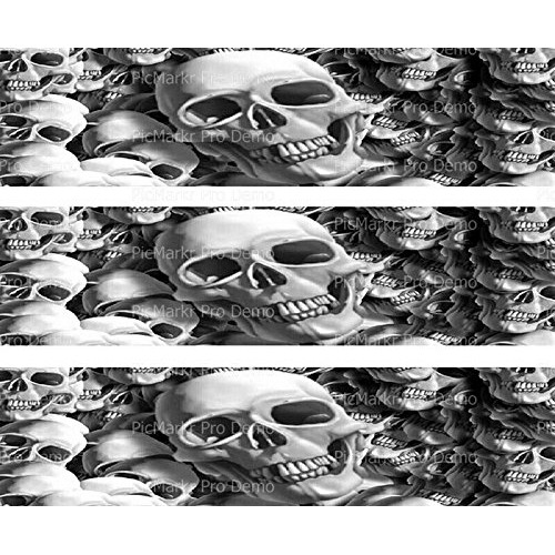 Halloween Skulls - Designer Strips - Edible Cake Side Toppers -