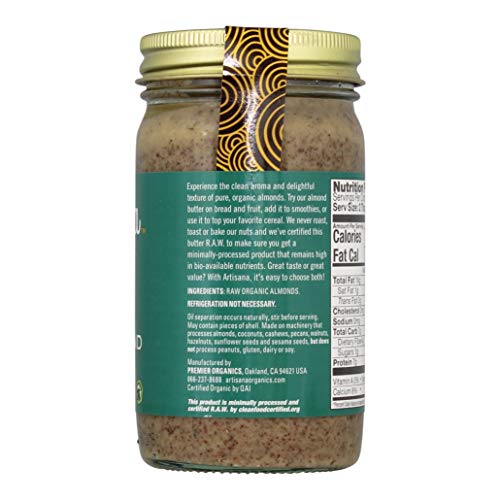 Artisana Organics Non Gmo Raw Almond Butter, 14 Oz