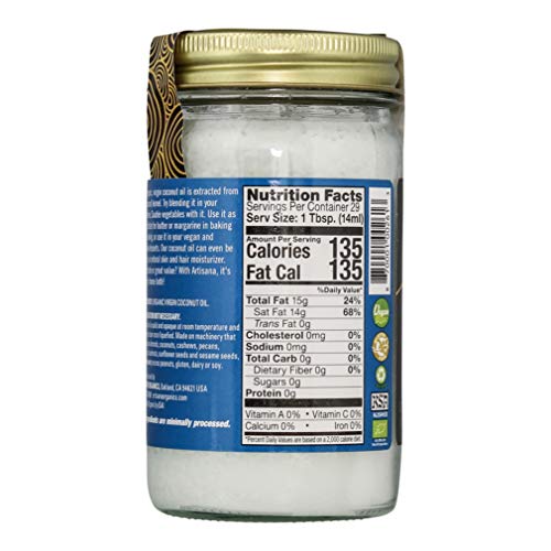 Artisana Organics Raw Virgin Coconut Oil 2 Pack 14 Oz