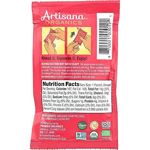Artisana Pecan Raw Squeeze Pack, 1.06 Oz