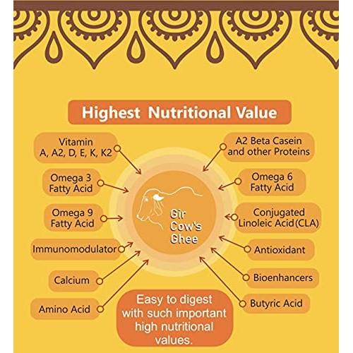 Girgold - Premium A2 Gir Cow Ghee 16 Oz, Clarified Butter From A