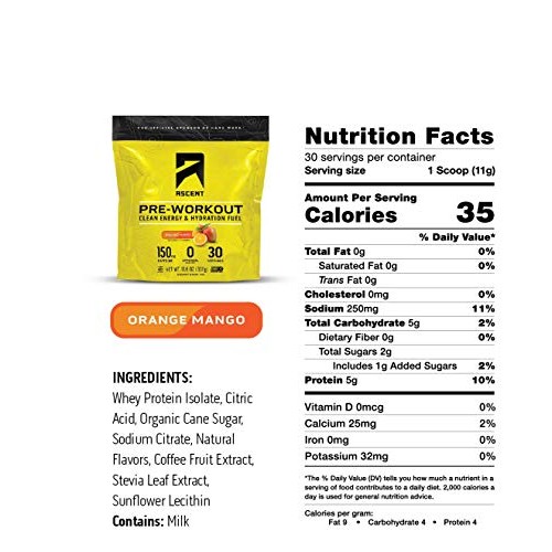 Ascent Pre Workout - Orange Mango - 30 Servings