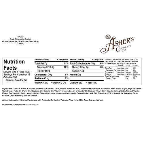 Ashers Chocolate, Gourmet Chocolate Covered Graham Crackers, Sm