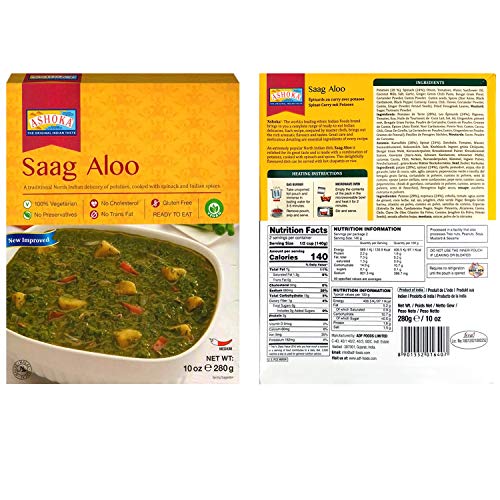 Ashoka - Rte Combo #2, Tadka Dal &Amp; Saag Aloo 4 Pack, Ready T