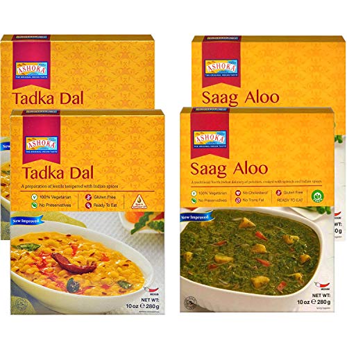 Ashoka - Rte Combo #2, Tadka Dal &Amp; Saag Aloo 4 Pack, Ready T