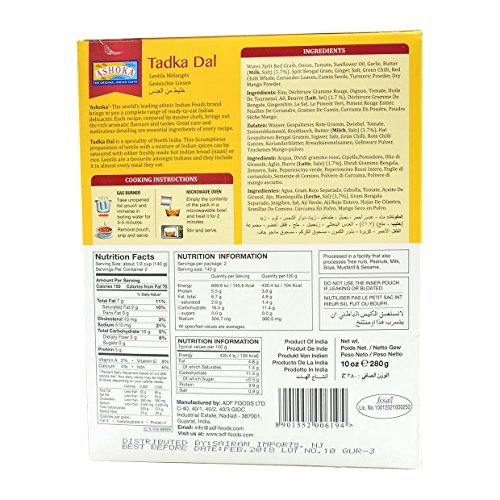 Ashoka Tadka Dal- Lentils With Seasonings 10Oz Pack Of 4