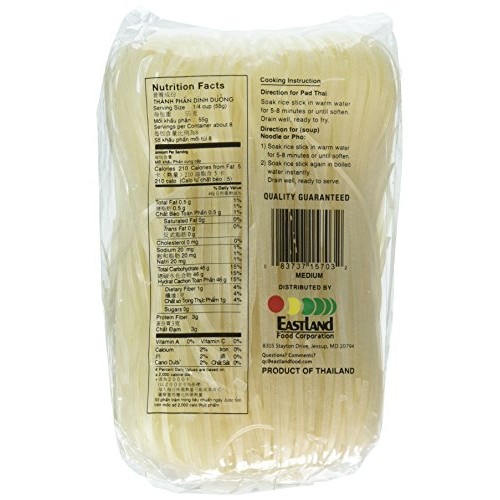 Asian Best Premium Rice Stick Noodle Medium, 16Oz 3 Pack