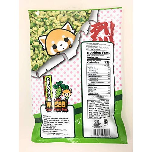 Aggretsuko Roasted Wasabi Coated Green Peas 2-Pack Asian Food Gr