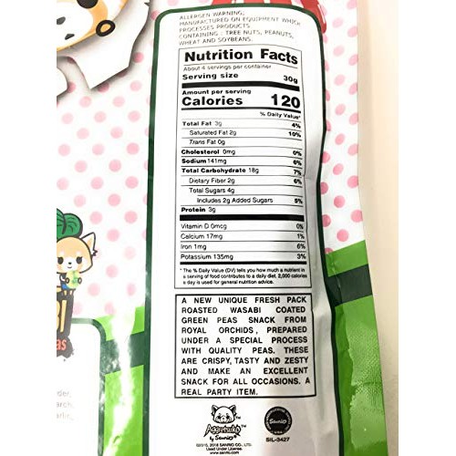 Aggretsuko Roasted Wasabi Coated Green Peas 2-Pack Asian Food Gr
