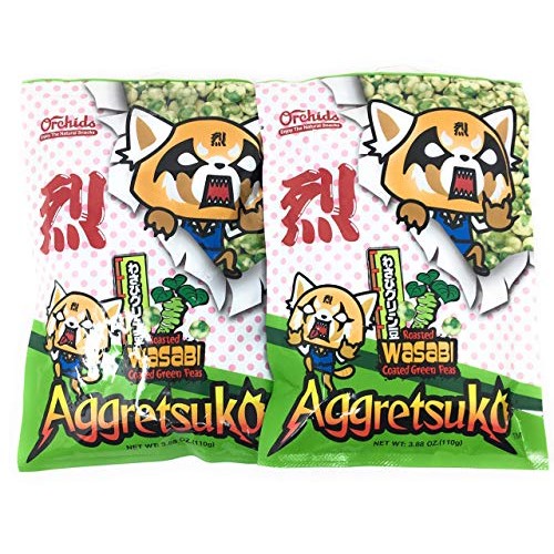 Aggretsuko Roasted Wasabi Coated Green Peas 2-Pack Asian Food Gr