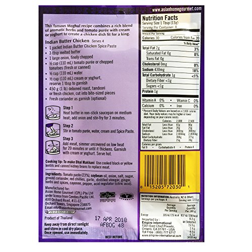 Asian Home Gourmet Spice Paste For Indian Butter Chicken - Murgh