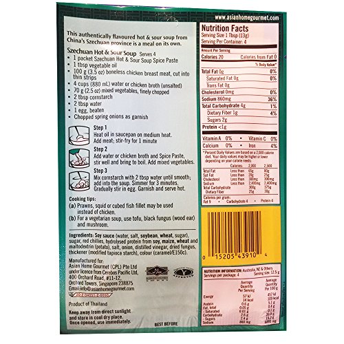 ASIAN HOME GOURMET Spice Paste for Szechuan Hot and Sour Soup I...