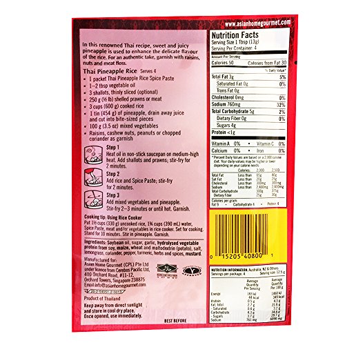 Asian Home Gourmet Spice Paste For Thai Pineapple Rice,1.75Oz P