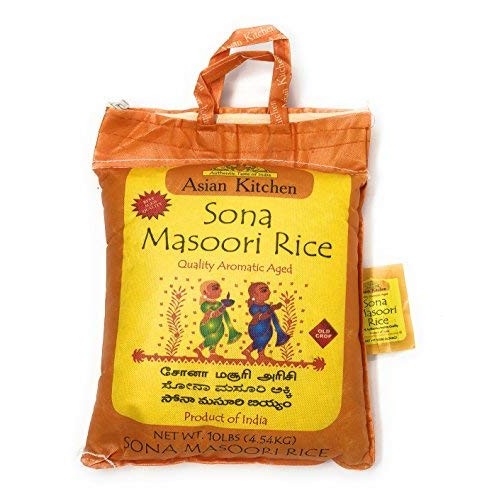 Asian Kitchen White Sona Masoori Aged Rice 10-Pound Bag, 10Lbs