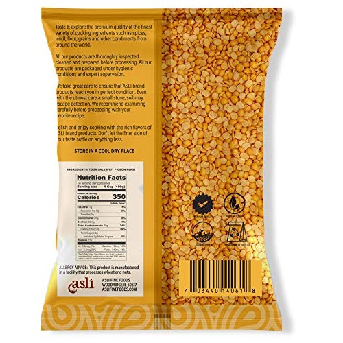 Asli Toor Dal Split Pigeon Peas 4 Pounds -All Natural | Gluten