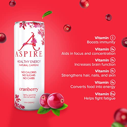 Aspire Healthy Energy Drink – Cranberry, 12 Pack – Zero Sugar, C Aspire Healthy Energy Drink – Cranberry, 12 Pack – Zero Sugar, C