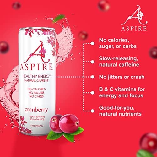 Aspire Healthy Energy Drink – Cranberry, 12 Pack – Zero Sugar, C Aspire Healthy Energy Drink – Cranberry, 12 Pack – Zero Sugar, C