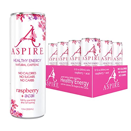 Aspire Healthy Energy Drink – Raspberry Acai, 12 Pack – Zero Sug
