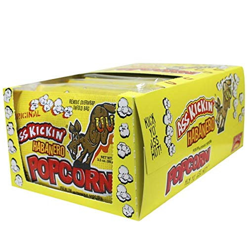 Ass Kickin Habenero Popcorn, 3.5-Ounce Bags Pack Of 12