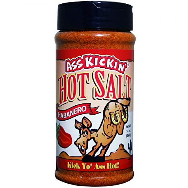 Ass Kickin Habanero Hot Spicy Salt - 14 oz. Shaker Jar - Perfec...