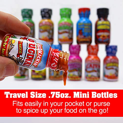 Ass Kickin Hot Sauce Mini Bottles Set Gift Set - 8 Pack