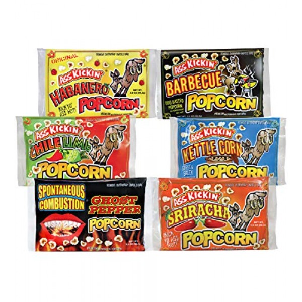ASS KICKIN’ Premium Microwave Popcorn – Variety Gift Pack 6 - ...