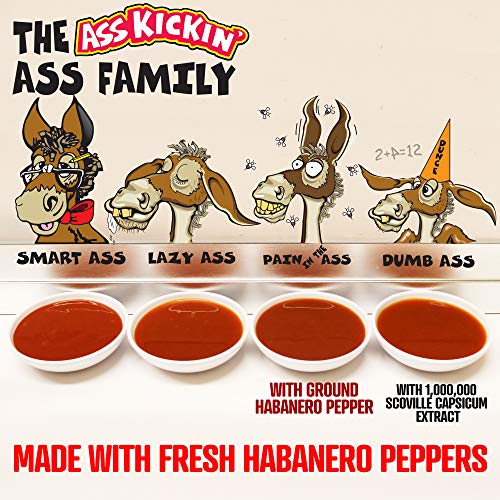 Ass Kickin The Ass Family Hot Sauce Gourmet Gift Set – 5Oz. 4 P