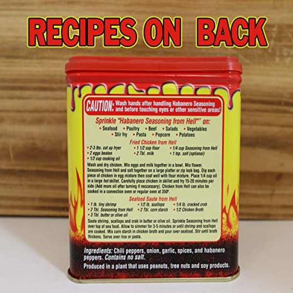 Habanero Hot Spicy Salt Free Seasoning From Hell - 4.25 oz. - Pr...