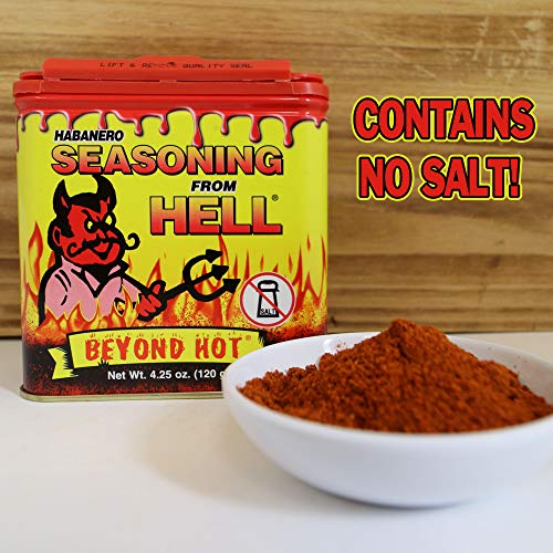 Habanero Hot Spicy Salt Free Seasoning From Hell - 4.25 Oz. - Pr
