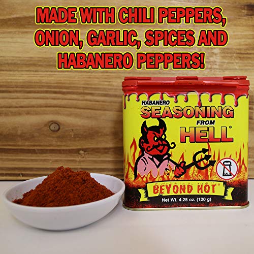 Habanero Hot Spicy Salt Free Seasoning From Hell - 4.25 Oz. - Pr
