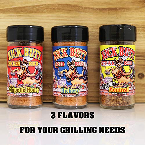 Kick Butt Seasoning Gourmet Gift Set - 3 Pack - Premium Chicken,