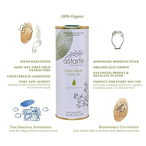 New 2022 Crop! Astarte, Greek Organic Premium Extra Virgin Olive