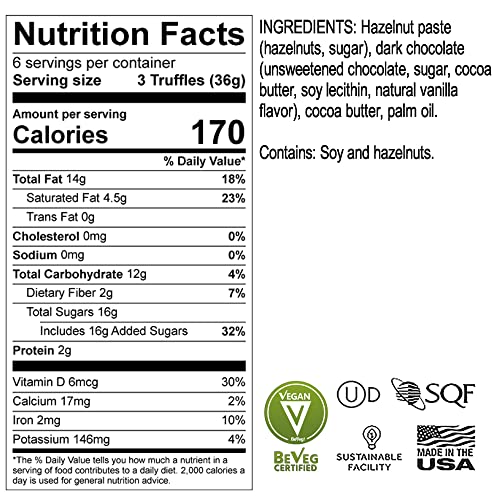 Astor Chocolate Hazelnut Vegan Truffle Box, 18 piece Belgian Cho...