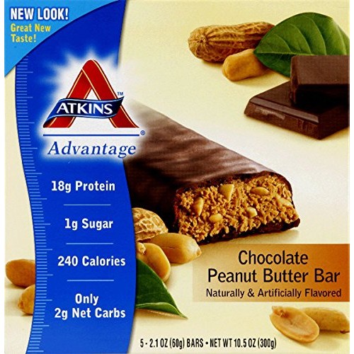 Atkins Advantage Chocolate Peanut Butter Bar 5/2.1 Oz 60 Grams