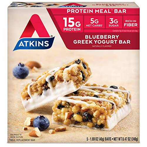 Atkins Protein-Rich Meal Bar, Blueberry Greek Yogurt, 5 Count Ea