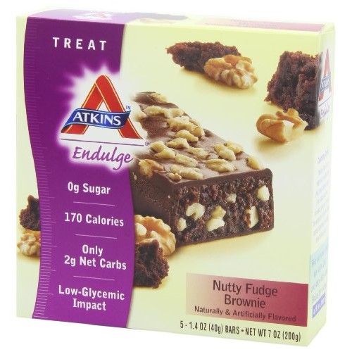 Atkins Endulge Nutty Fudge Brownie Bar, 5 - 1.4 Oz. Bars Pack O