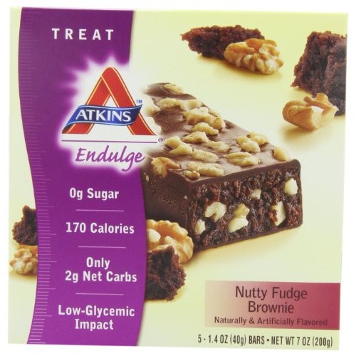 Atkins Endulge Nutty Fudge Brownie Bar, 5 - 1.4 Oz. Bars Pack O