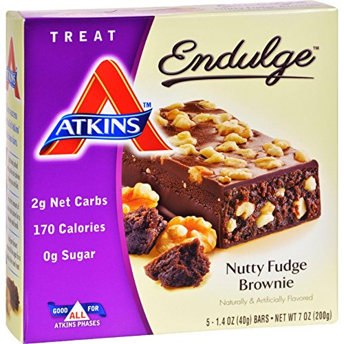 Atkins Endulge Nutty Fudge Brownie Treat Bar, 1.4 Oz. Bars, 5 Co