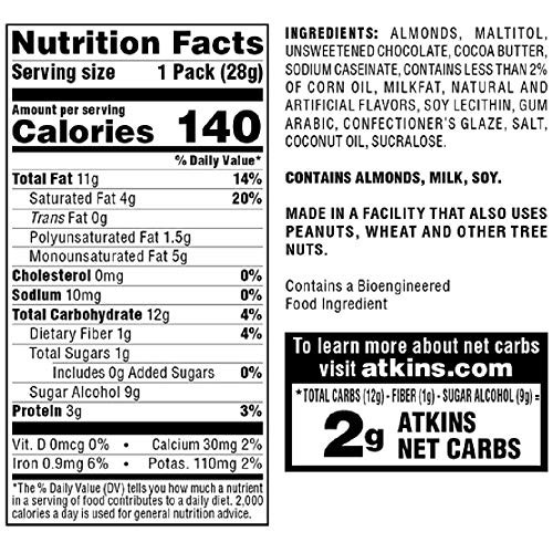 Atkins Endulge Treat Chocolate Covered Almonds. Rich &Amp; Crunchy.