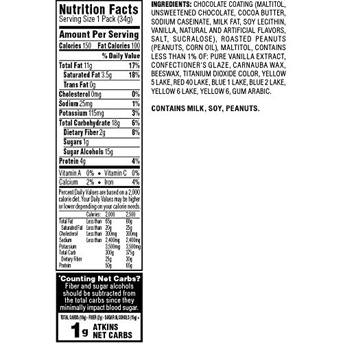 Atkins Endulge Treat, Chocolate Peanut Candies, Keto Friendly, 5