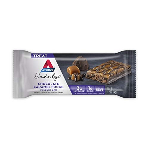 Atkins Endulge Treat Fudge Dessert Bar, Chocolate Caramel, 5 Count