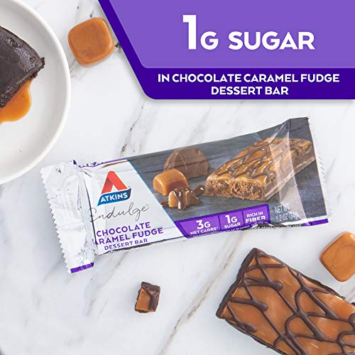 Atkins Endulge Treat Fudge Dessert Bar, Chocolate Caramel, 5 Count