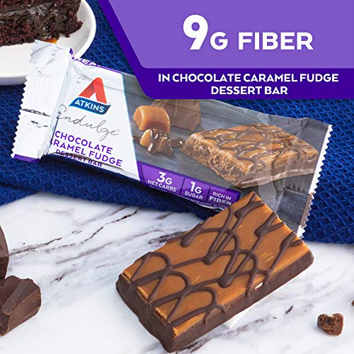 Atkins Endulge Treat Fudge Dessert Bar, Chocolate Caramel, 5 Count