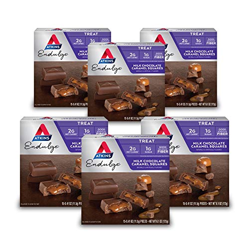 Atkins Endulge Treat Milk Chocolate Caramel Squares. Smooth &Amp; De