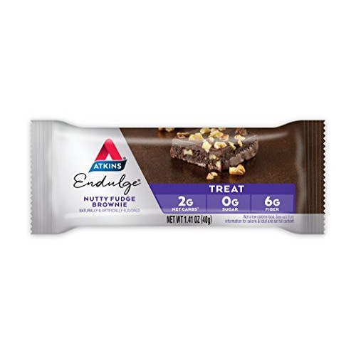 Atkins Endulge Treat, Nutty Fudge Brownie Bar, Keto Friendly, 5