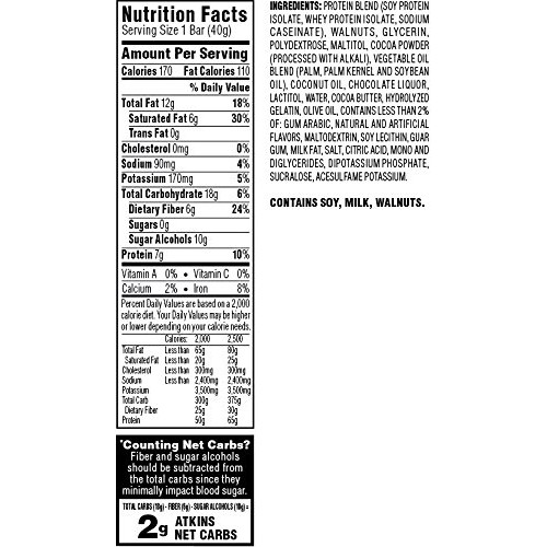 Atkins Endulge Treat, Nutty Fudge Brownie Bar, Keto Friendly, 5