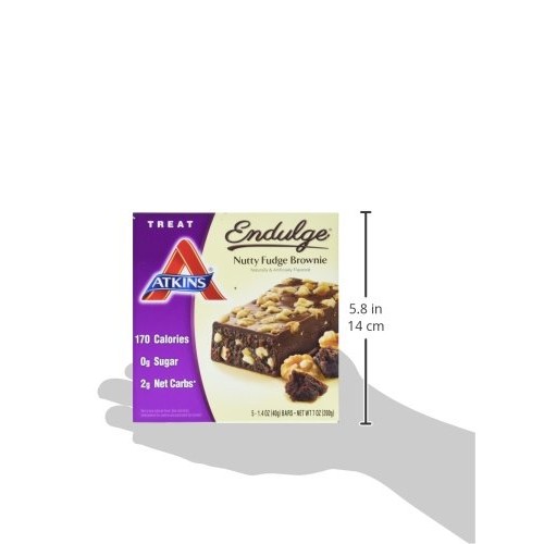 Atkins Endulge Treat, Nutty Fudge Brownie Bar, Keto Friendly, 5