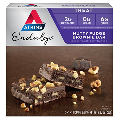 Atkins Endulge Treat, Nutty Fudge Brownie Bar, Keto Friendly, 5