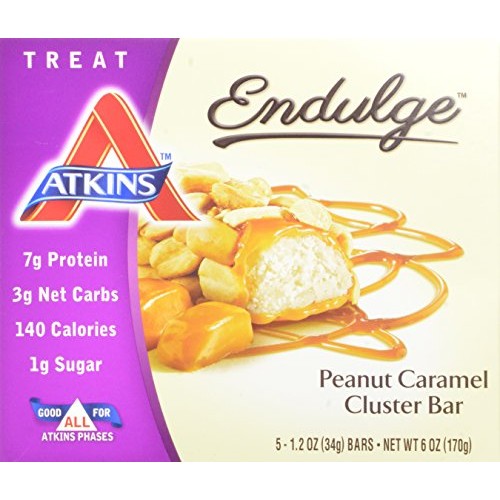 Atkins Endulge Treat, Peanut Caramel Cluster Bar, 5 Count Pack