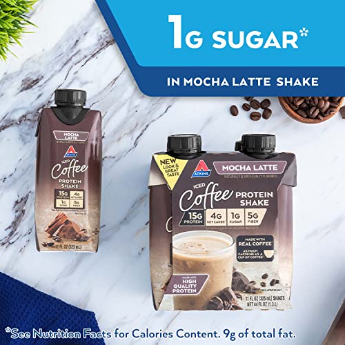 Atkins Gluten Free Protein-Rich Shake, Mocha Latte, Keto Friendl...